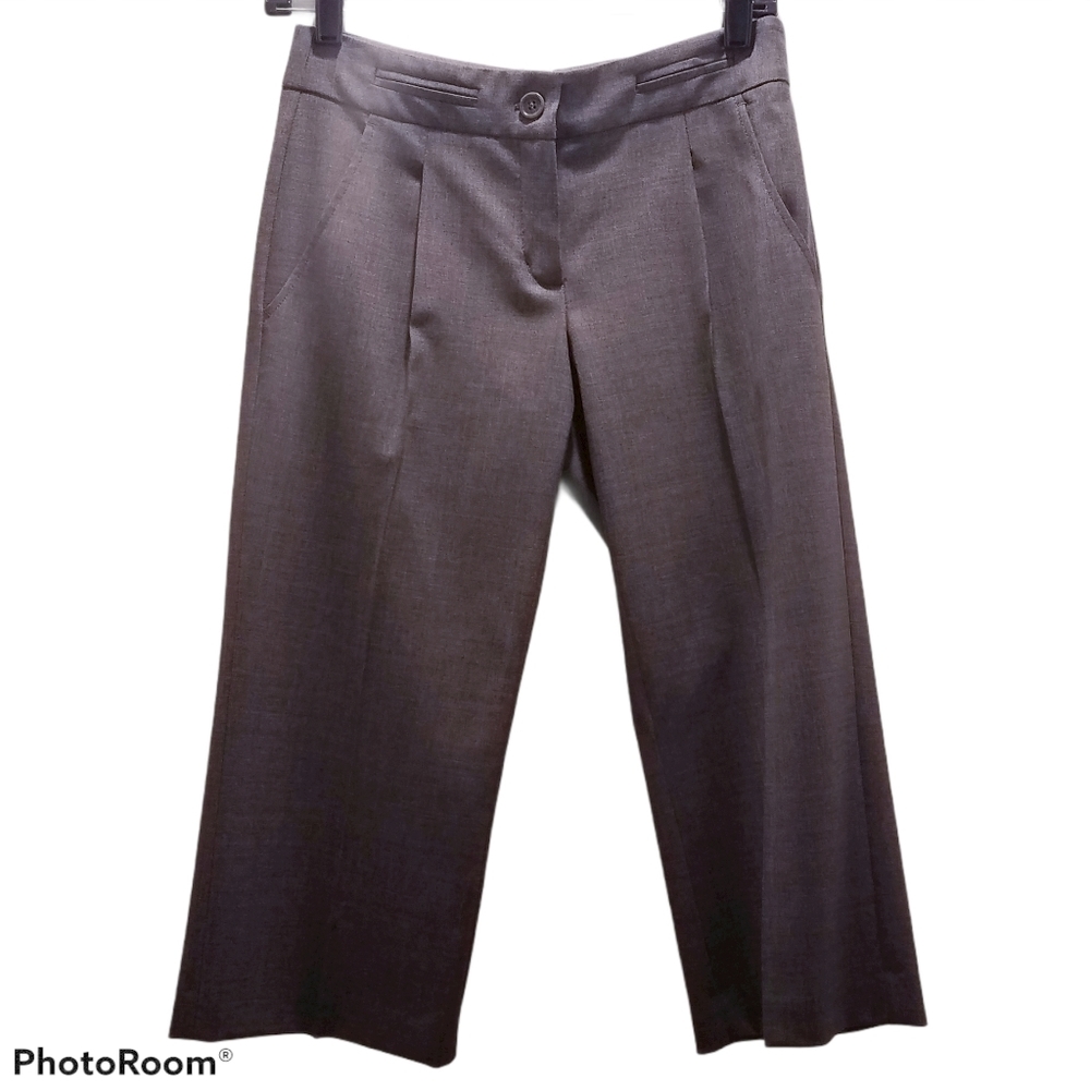 BCBGMaxAzria Women's Size 0 Pant Gray Wool Crop Dress Pants